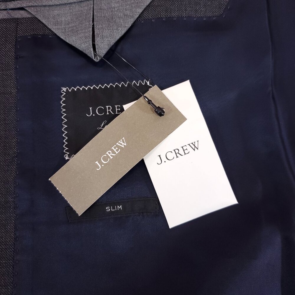 J Crew Ludlow Slim fit Suit Jacket 42L Tollegno 1900 Italian 3D Wool Charcoal - Picture 6 of 16